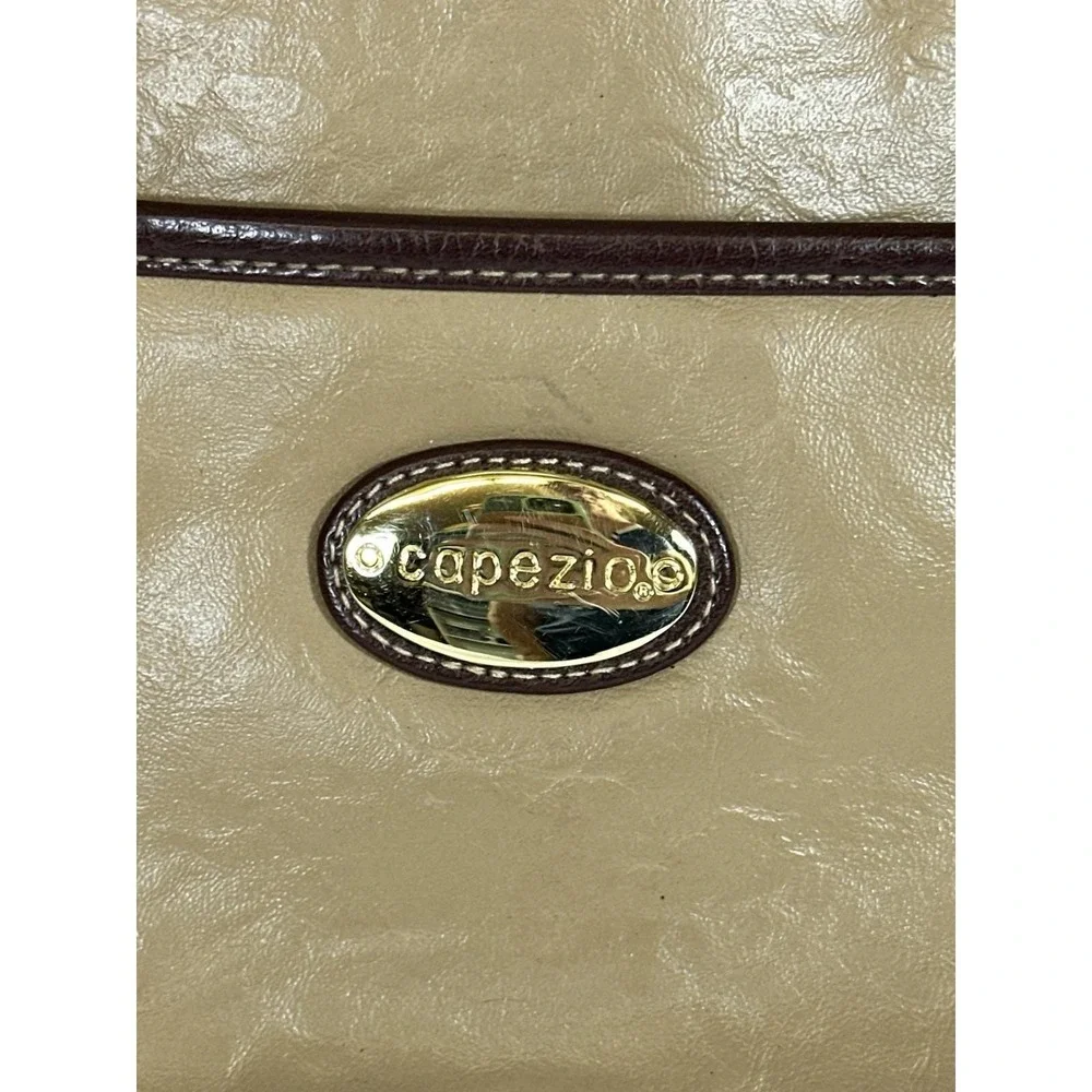 Capezio British Tan Brown Handbag Vtg 80s Faux Leather Purse